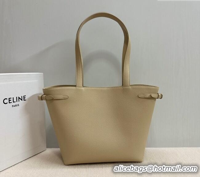 Top Grade Celine Small Cabas Anais Cuir Triomphe Tote Bag in Grained Calfskin 118233 Light Apricot 2025