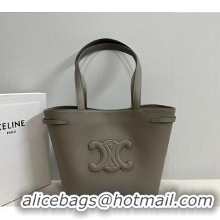 Most Popular Celine Small Cabas Anais Cuir Triomphe Tote Bag in Grained Calfskin 118233 Dark Grey 2025