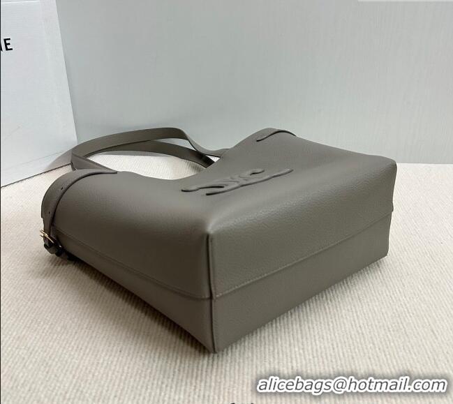 Most Popular Celine Small Cabas Anais Cuir Triomphe Tote Bag in Grained Calfskin 118233 Dark Grey 2025