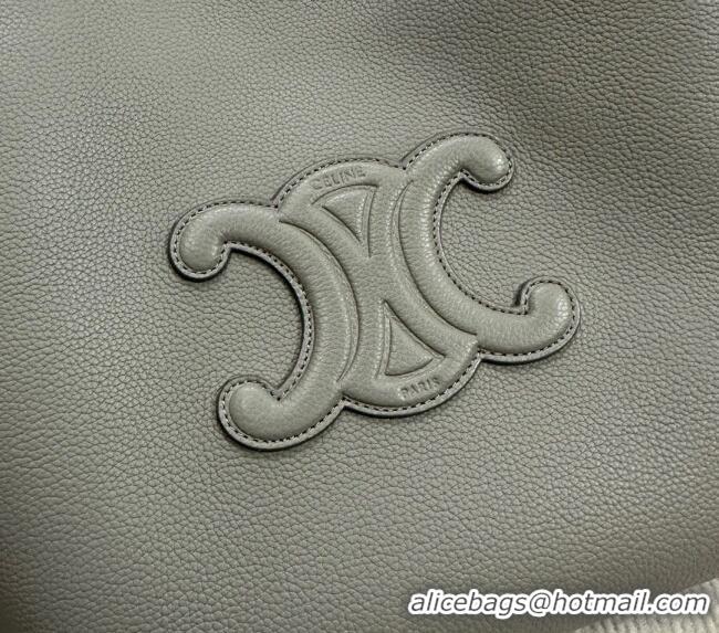 Most Popular Celine Small Cabas Anais Cuir Triomphe Tote Bag in Grained Calfskin 118233 Dark Grey 2025