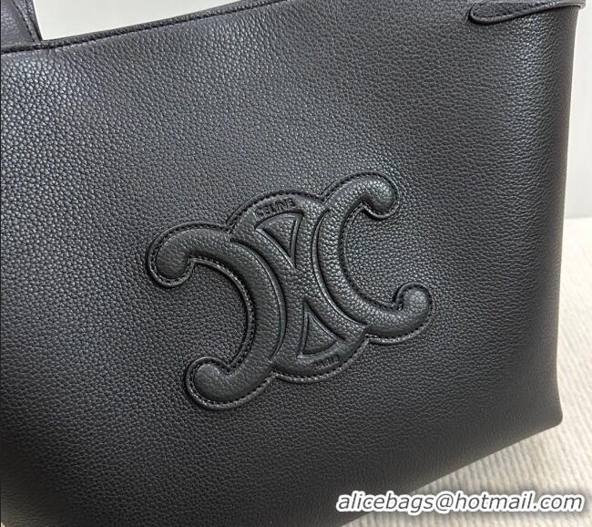 Top Design Celine Small Cabas Anais Cuir Triomphe Tote Bag in Grained Calfskin 118233 Black 2025