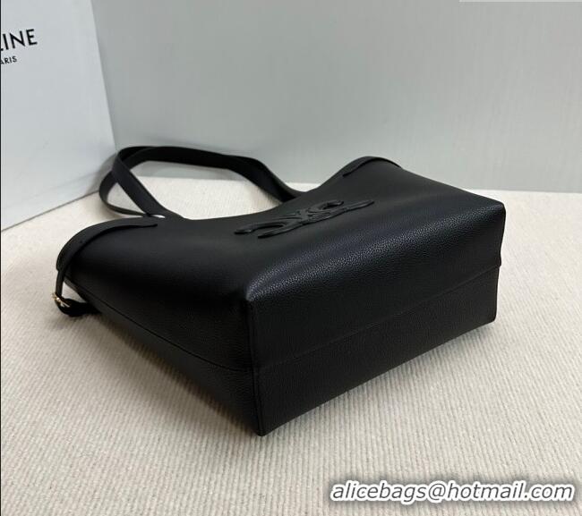 Top Design Celine Small Cabas Anais Cuir Triomphe Tote Bag in Grained Calfskin 118233 Black 2025