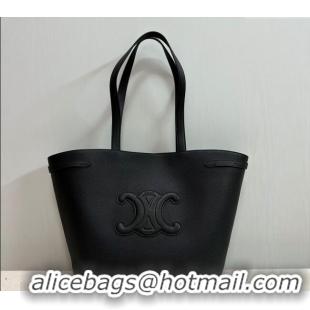 Grade Design Celine Medium Cabas Anais Cuir Triomphe Tote Bag in Grained Calfskin 116853 Black 2025