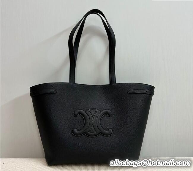 Grade Design Celine Medium Cabas Anais Cuir Triomphe Tote Bag in Grained Calfskin 116853 Black 2025