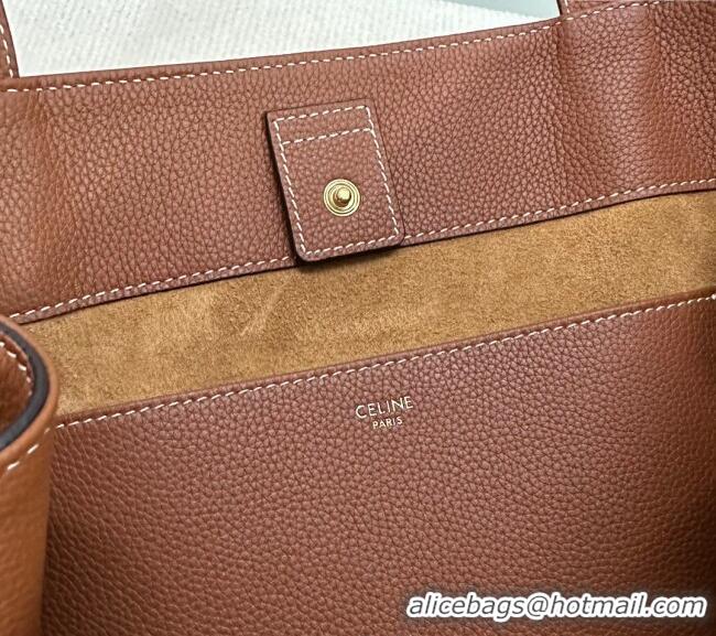Affordable Price Celine Medium Cabas Anais Cuir Triomphe Tote Bag in Grained Calfskin 116853 Tan Brown 2025