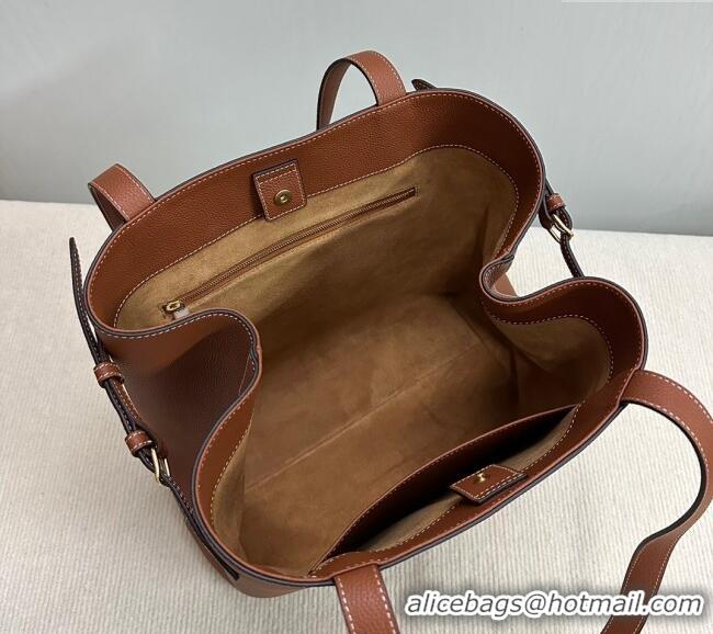Affordable Price Celine Medium Cabas Anais Cuir Triomphe Tote Bag in Grained Calfskin 116853 Tan Brown 2025
