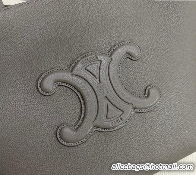 Big Discount Celine Medium Cabas Anais Cuir Triomphe Tote Bag in Grained Calfskin 116853 Dark Grey 2025