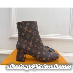 Luxury Cheap Louis Vuitton Swing Heel Ankle Boots 5.5cm in Monogram Canvas 1AID092 1021134