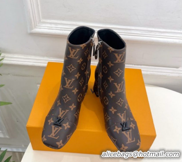 Luxury Cheap Louis Vuitton Swing Heel Ankle Boots 5.5cm in Monogram Canvas 1AID092 1021134