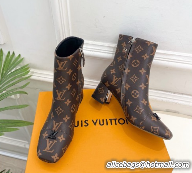 Luxury Cheap Louis Vuitton Swing Heel Ankle Boots 5.5cm in Monogram Canvas 1AID092 1021134