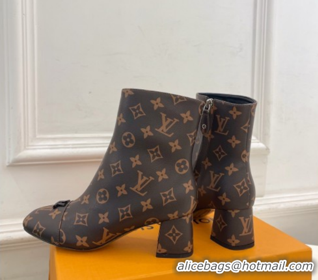 Luxury Cheap Louis Vuitton Swing Heel Ankle Boots 5.5cm in Monogram Canvas 1AID092 1021134