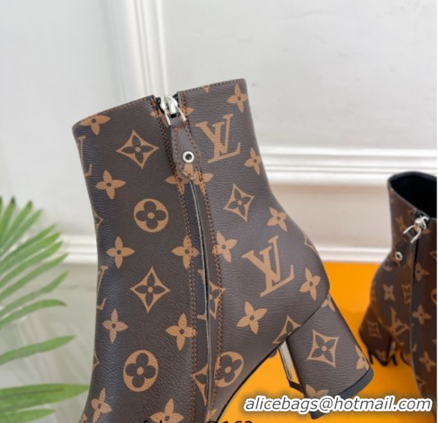 Luxury Cheap Louis Vuitton Swing Heel Ankle Boots 5.5cm in Monogram Canvas 1AID092 1021134