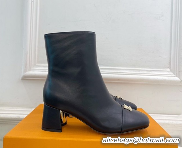 Sophisticated Louis Vuitton Swing Heel Ankle Boots 5.5cm in Calf Leather Black 1AID092 1021139