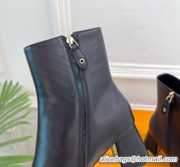 Sophisticated Louis Vuitton Swing Heel Ankle Boots 5.5cm in Calf Leather Black 1AID092 1021139