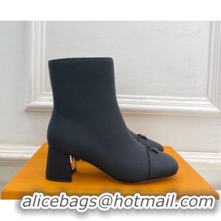 Stylish Louis Vuitton Swing Heel Ankle Boots 5.5cm in Matte Leather All Black 1AID092 1021140