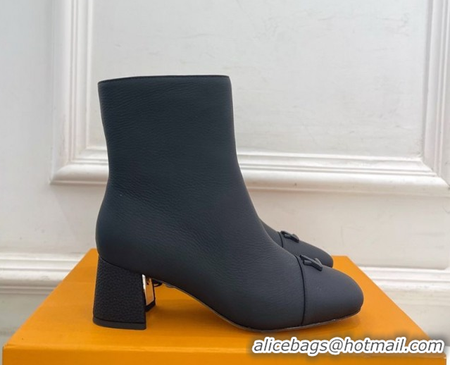 Stylish Louis Vuitton Swing Heel Ankle Boots 5.5cm in Matte Leather All Black 1AID092 1021140