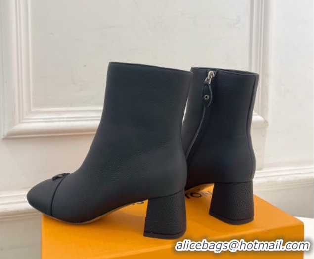 Stylish Louis Vuitton Swing Heel Ankle Boots 5.5cm in Matte Leather All Black 1AID092 1021140