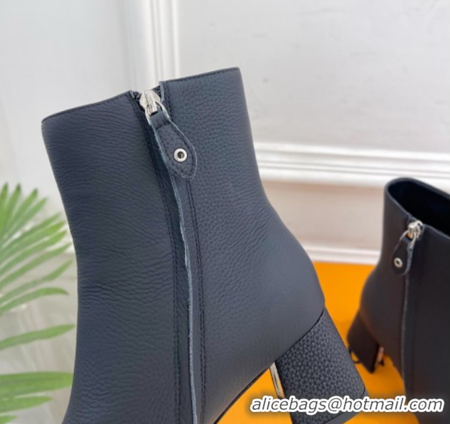 Stylish Louis Vuitton Swing Heel Ankle Boots 5.5cm in Matte Leather All Black 1AID092 1021140