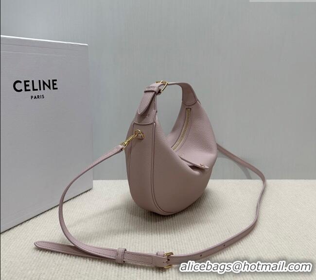 Classic Cheap Celine Teen Lulu Bag in Grained Calfskin 120723 Bleached Pink 2025
