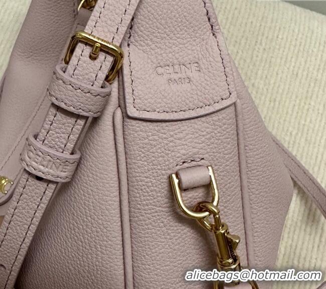 Classic Cheap Celine Teen Lulu Bag in Grained Calfskin 120723 Bleached Pink 2025