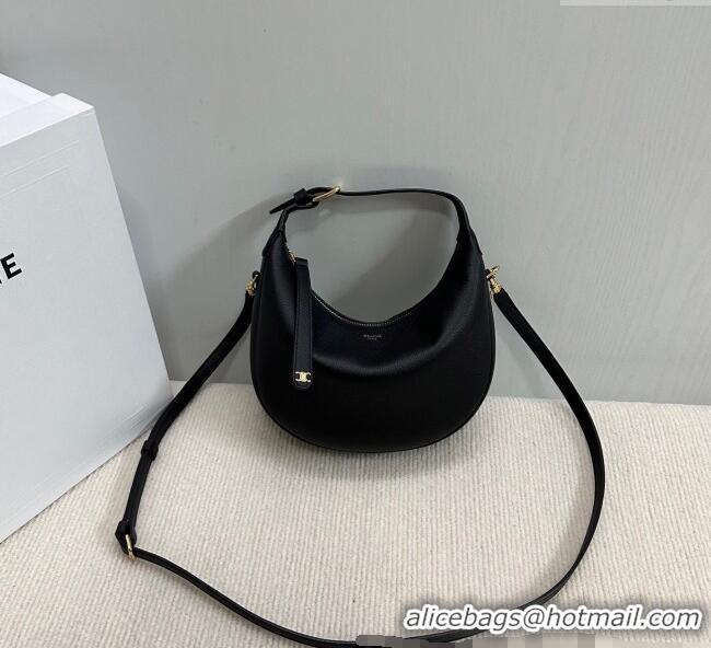 New Fashion Celine Teen Lulu Bag in Grained Calfskin 120723 Black 2025