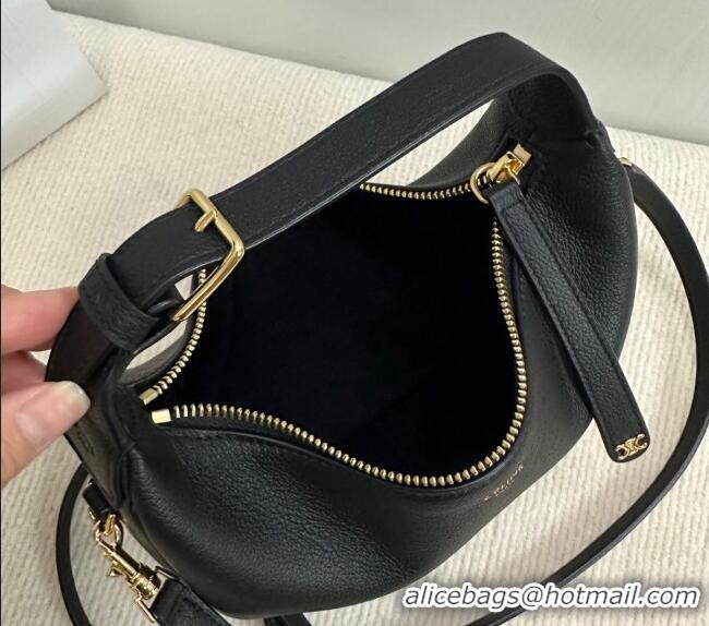 New Fashion Celine Teen Lulu Bag in Grained Calfskin 120723 Black 2025