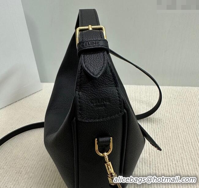 New Fashion Celine Teen Lulu Bag in Grained Calfskin 120723 Black 2025