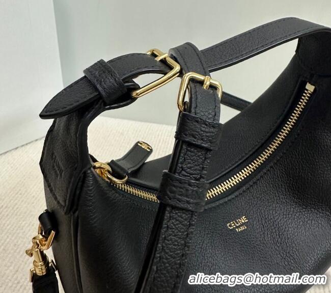 New Fashion Celine Teen Lulu Bag in Grained Calfskin 120723 Black 2025