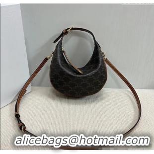 New Cheap Celine Teen Lulu Bag in Triomphe Canvas and Calfskin 120723 Brown 2025