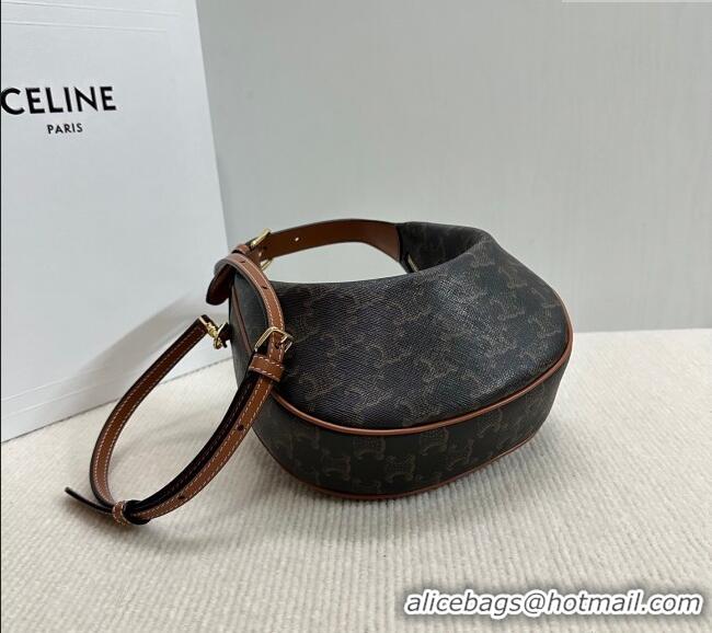 New Cheap Celine Teen Lulu Bag in Triomphe Canvas and Calfskin 120723 Brown 2025