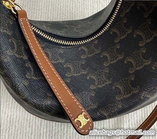 New Cheap Celine Teen Lulu Bag in Triomphe Canvas and Calfskin 120723 Brown 2025