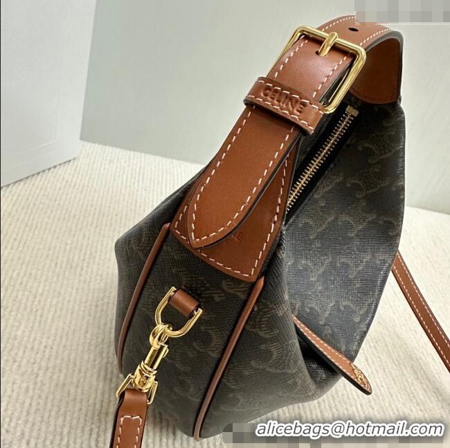 New Cheap Celine Teen Lulu Bag in Triomphe Canvas and Calfskin 120723 Brown 2025