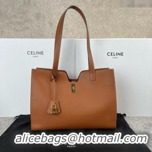 Buy Discount Celine Cabas 16 Tote Bag in Smooth Calfskin 112583 Tan Brown 2025