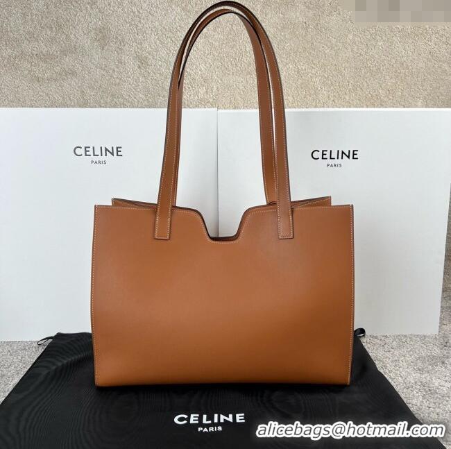Buy Discount Celine Cabas 16 Tote Bag in Smooth Calfskin 112583 Tan Brown 2025