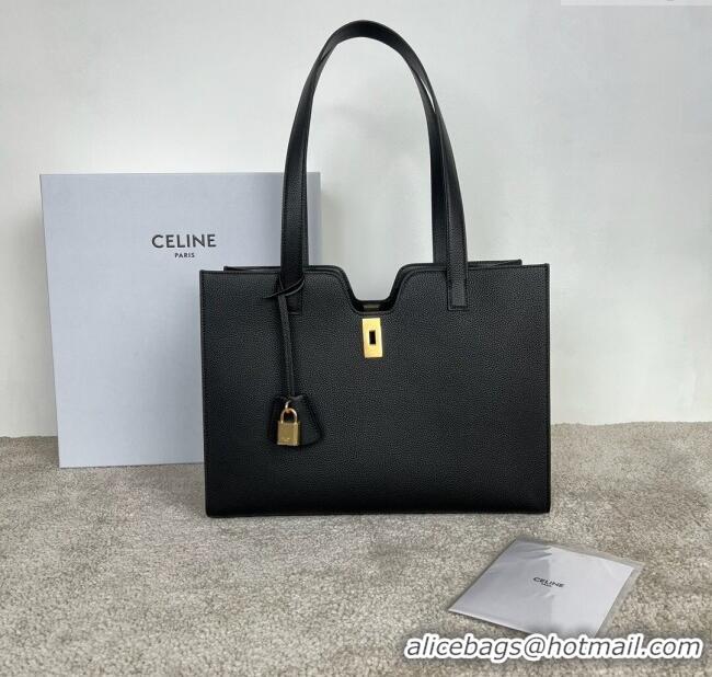 Elegant Discount Celine Cabas 16 Tote Bag in Grained Calfskin 112583 Black 2025