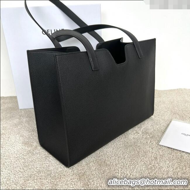 Elegant Discount Celine Cabas 16 Tote Bag in Grained Calfskin 112583 Black 2025