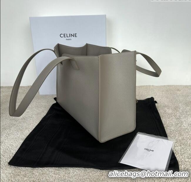 Best Price Celine Cabas 16 Tote Bag in Grained Calfskin 112583 Pebble Grey 2025