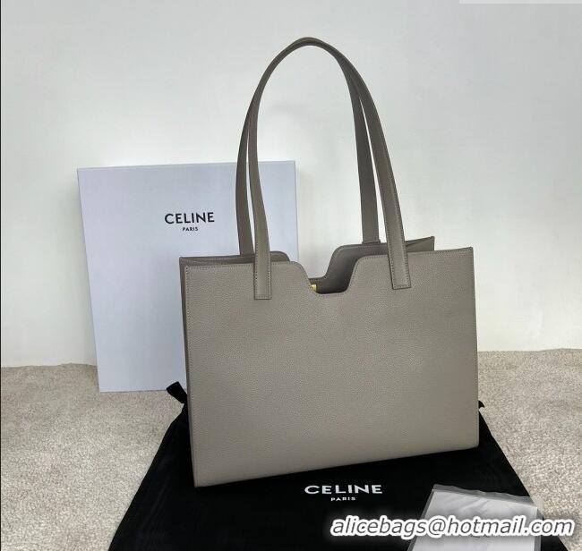 Best Price Celine Cabas 16 Tote Bag in Grained Calfskin 112583 Pebble Grey 2025