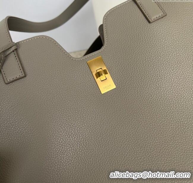 Best Price Celine Cabas 16 Tote Bag in Grained Calfskin 112583 Pebble Grey 2025