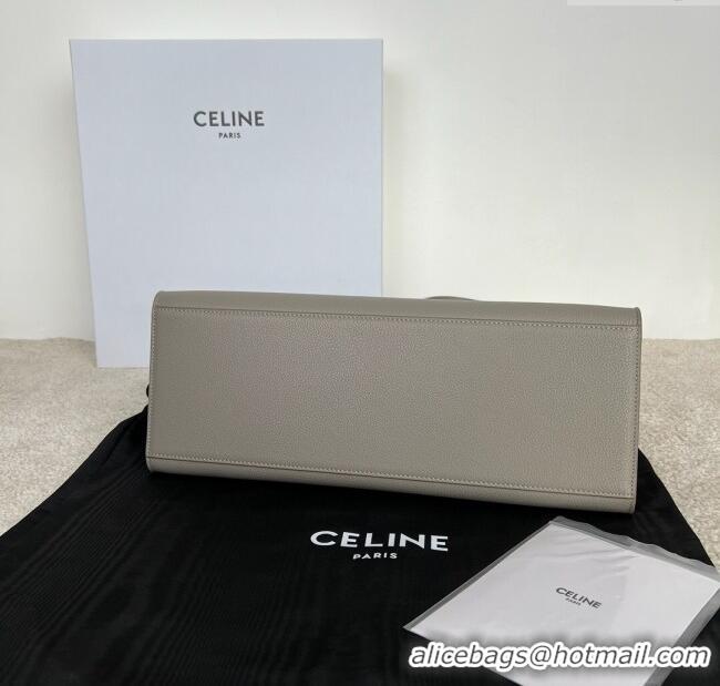 Best Price Celine Cabas 16 Tote Bag in Grained Calfskin 112583 Pebble Grey 2025