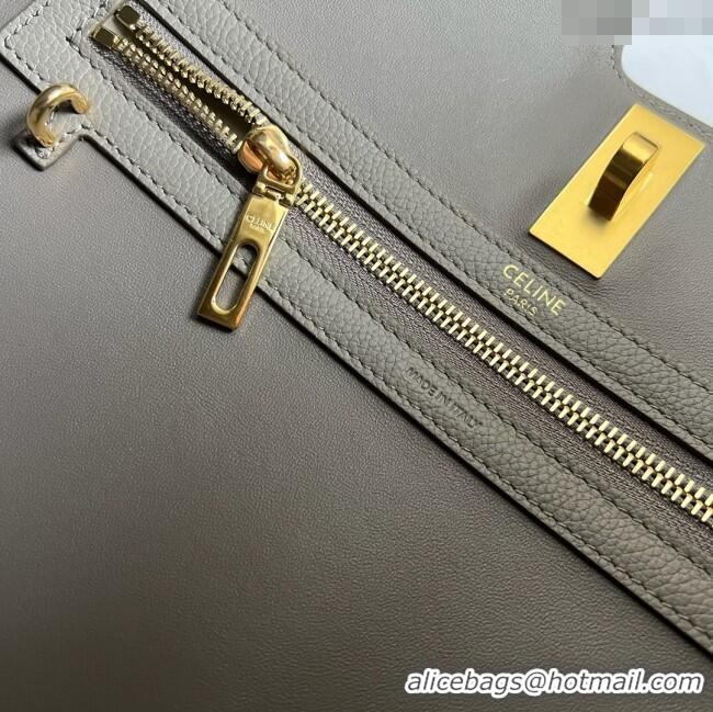 Best Price Celine Cabas 16 Tote Bag in Grained Calfskin 112583 Pebble Grey 2025