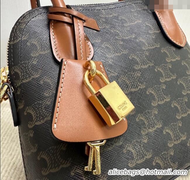 New Cheap Celine Teen Honorine Bag in Triomphe Canvas and Calfskin 120682 Brown 2025