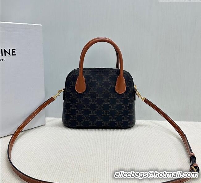 New Cheap Celine Teen Honorine Bag in Triomphe Canvas and Calfskin 120682 Brown 2025