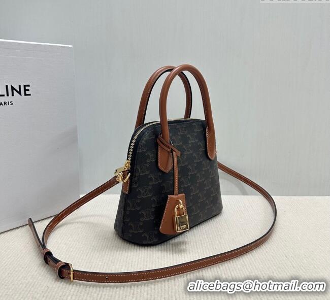 New Cheap Celine Teen Honorine Bag in Triomphe Canvas and Calfskin 120682 Brown 2025