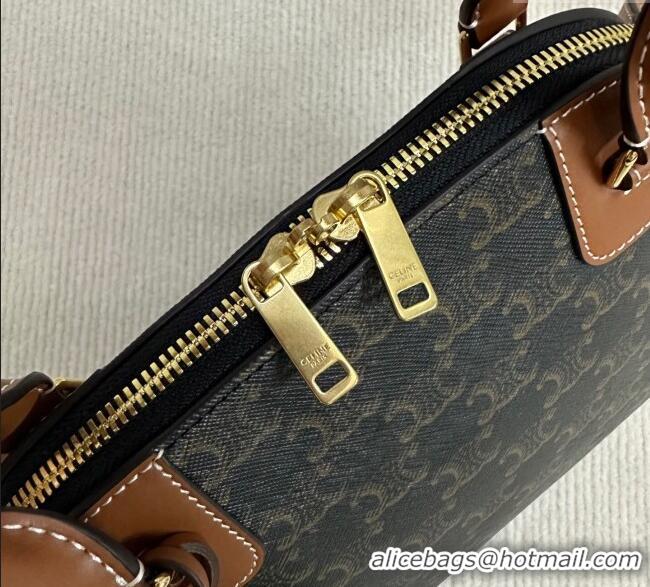 Market Sells Celine Top Handle Bag in Triomphe Canvas and Calfskin 121082 2025