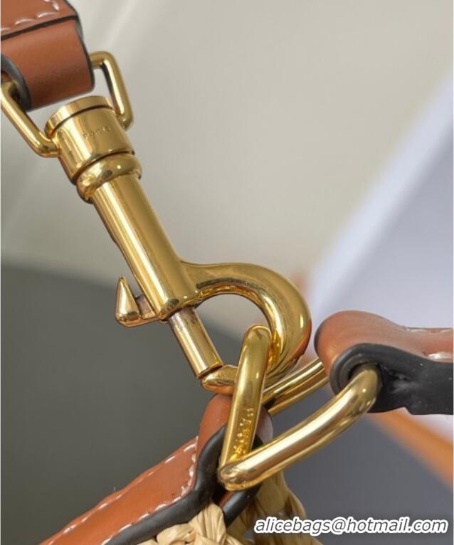 New Cheap Celine Teen Clara Bucket Bag in Straw 121672 Beige 2025