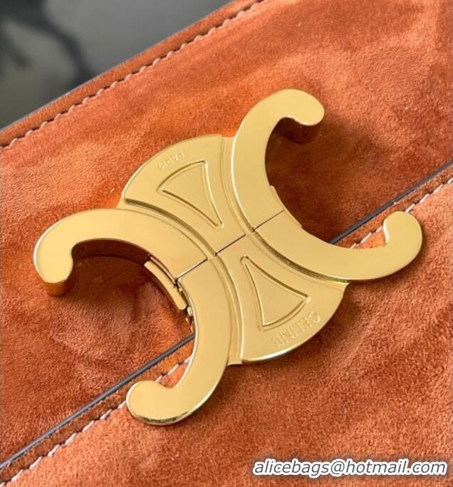 Top Grade Celine Teen Classique Triomphe Shoulder Bag in Suede 188423 Brown 2025