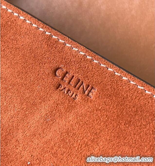 Top Grade Celine Teen Classique Triomphe Shoulder Bag in Suede 188423 Brown 2025