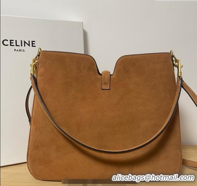 Top Grade Celine Medium Camille16 Soft Bag in Suede 119563 Brown 2025