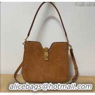 Popular Style Celine Small Camille16 Soft Bag in Suede 120693 Brown 2025